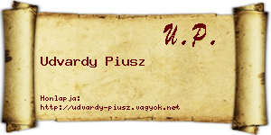 Udvardy Piusz névjegykártya